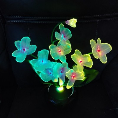 Glasfaser Blume weiß Orchidee Farbwechsel Licht Lampe sensorische Ambiente Box 
