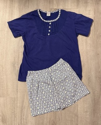 Christine Schlafanzug Gr. 140 lila kobaltblau weiß Pyjama Iznik-Muster Mädchen
