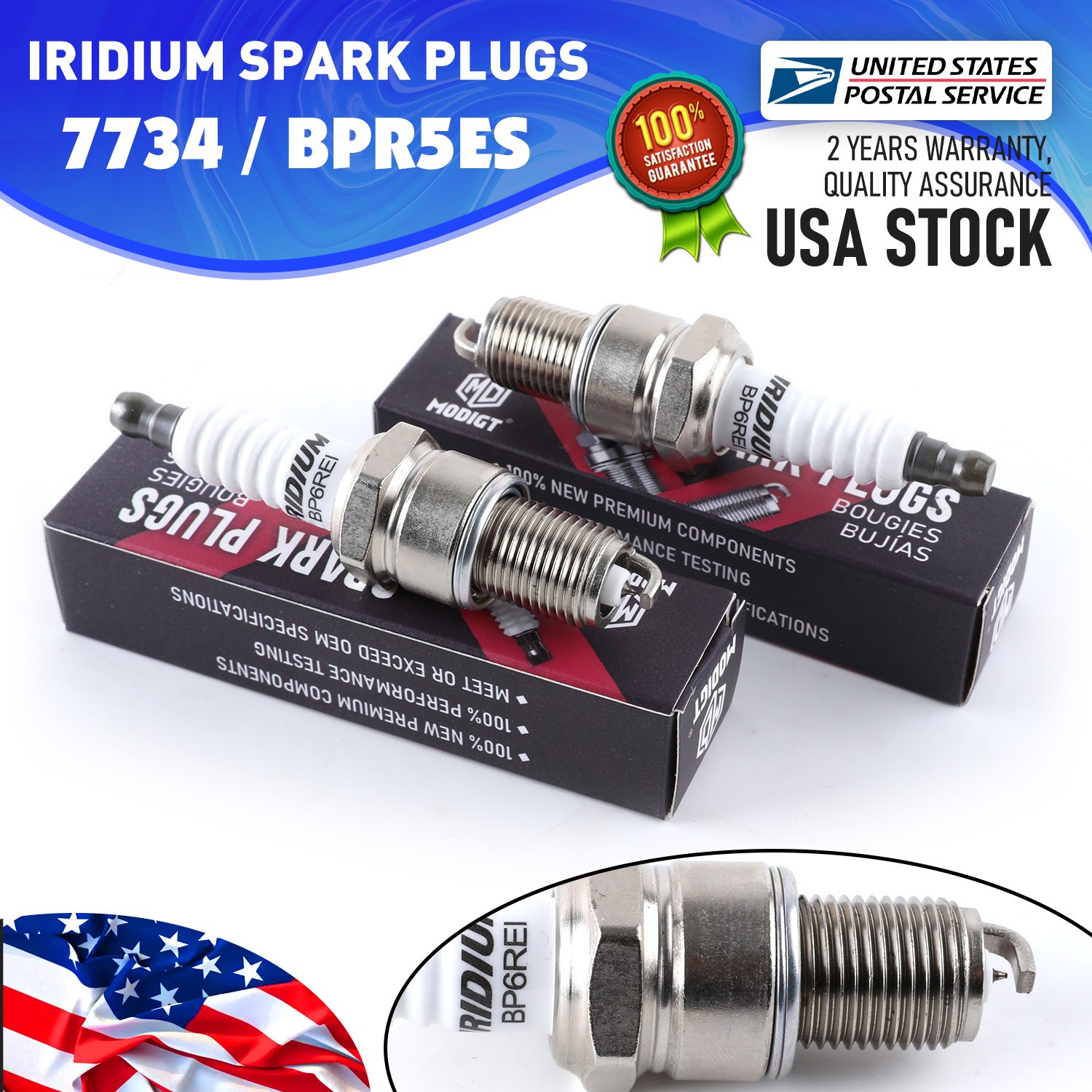 For NGK BPR5ES 7734 4PCS Iridium Spark Plugs For Denso 5305/IW16 OE Replacement