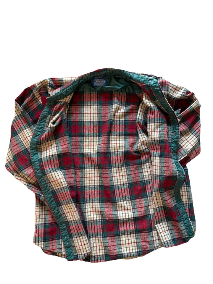 Pendleton Vintage Hecho en EE. UU. Para hombres XL Cuadros Abotonados 100% Lana Foto 3 de 4