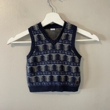 Janie And Jack Boys Christmas Holiday Knit Vest 12-18 Months