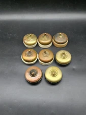 8 Art Deco Dolly Light Switches Round Brass Vitreous Toggle Telac Crabtree