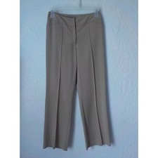 Beige Pants Women size 6 Flat Front Straight Leg Career Zip Up by Nine Company