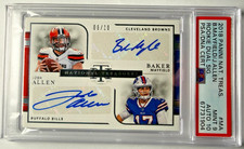 2018 Josh Allen Baker Mayfield National Treasures Rookie Dual Auto /10 PSA 9/10