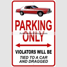 Starsky and Hutch Ford Gran Torino Famous Car Metal Parking Sign