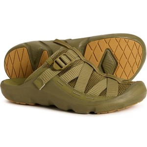 Oboz Campster Mens 11 Suede Woven Slide Sandals Taupe Olive Hiking Clogs Nomad - Front Seam Suede Leather Clog - Olive Suede - Mens main image 4