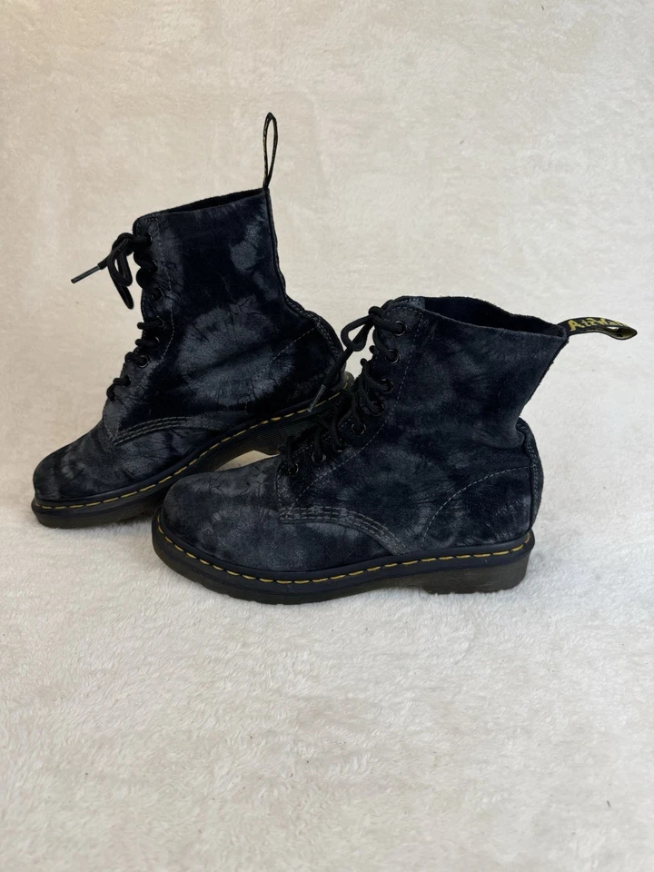 Dr Martens 1460 Pascal UK 6 Navy Tie Dye Suede Boots Rare Womens 8 Eye Docs DMs - Image 2 of 4