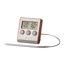 Digital Cooking Thermometer Monitor Food With Timer Stainless Steel Probe