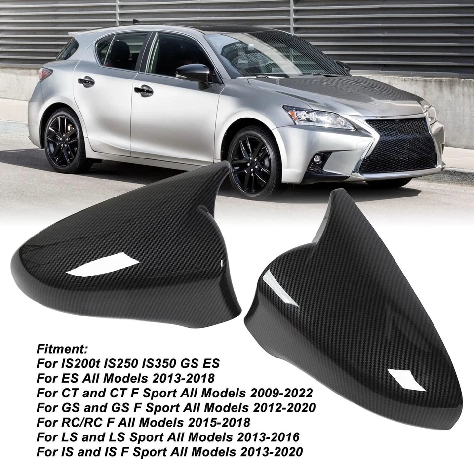 Cubierta de espejo retrovisor de fibra de carbono EE. UU. para Lexus IS RC GS 200 300 350 F SPORT 2014-2019 Foto 2 de 4