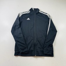 Adidas Full Zip Jacket Black White Striped Women  s Size Medium