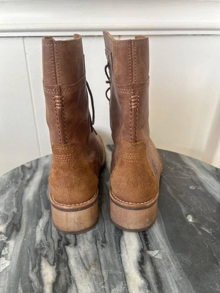 Timberland Mujer 6.5 Cuero Botas con Cordones Marrón Foto 4 de 4