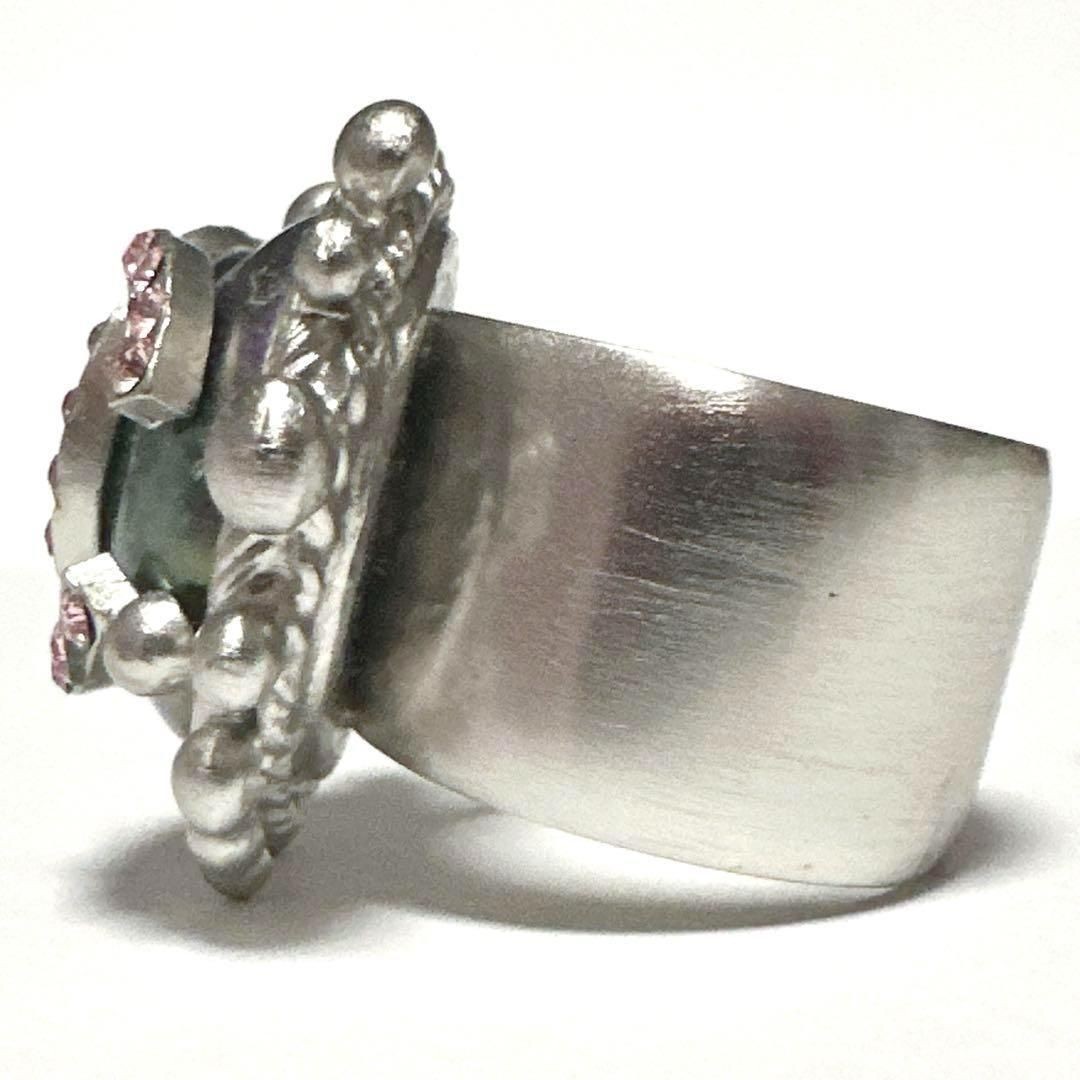 Auth CHANEL Ring Coco Mark Silver Metal Pink 13 Unisex Jewelry Vintage thumbnail 11