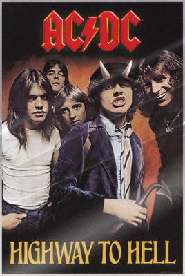 AC/DC - Music Poster (Highway to Hell - Album Cover) (Size 24 x 36'') (LAMINATED)