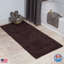 Lavish Home Reversible Long Bath Mat - 60X24-Inch Plush Cotton Bathroom Runner