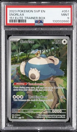 2023 POKEMON SVP EN-SV BLACK STAR PROMO 151 ELITE TRAINER BOX #051 SNORLAX PSA 9