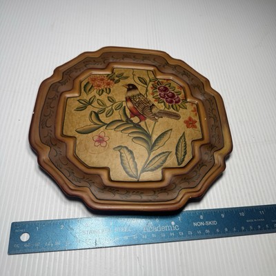 Hand Painted 10 1/2'' Square stoneware Trivet, Wall Hanging Small Flea Bites #1
