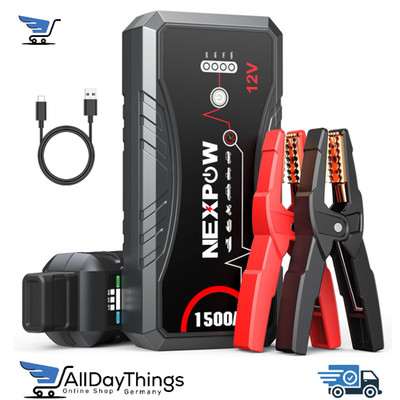NEXPOW Starthilfe Powerbank 12V 1500A USB 2