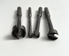 4) Vtg Forstner Conn. USA Router Wood Boring Bits 3/8" - 1/2" - 3/4" - 1" Sharp!