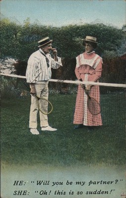 Romance The Proposal, Old Man Woman 1910 Everett, WA Original Vintage Postcard