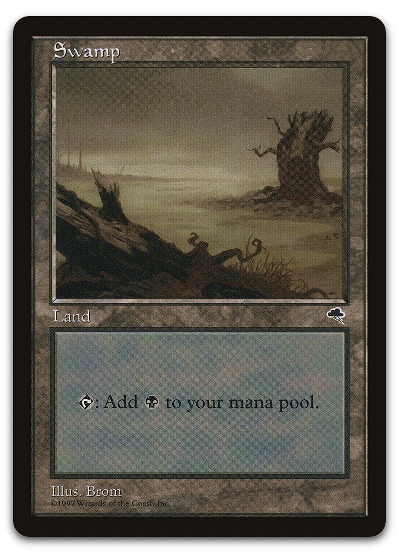 Swamp (Horizontal Log) #340 (LP) Tempest TMP Magic MTG