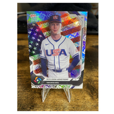 2026 Topps Now Pete Crow-Armstrong Team USA WBC Logo Refractor Foil.