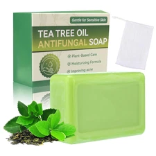 Tea Tree Soap, Relief Soap Bar Infused with Tea Tree Oil, Natural Foot & Body So