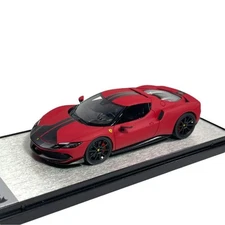 BBR Models 1/43 Ferrari 296 GTB Red F1 Matt Black Stripe Action Figure Car