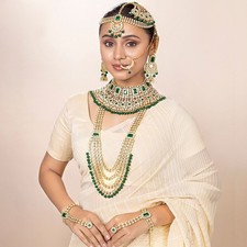 Ensembles De Bijoux De Mariée Traditionnels Kundan Ethniques Pour Femmes