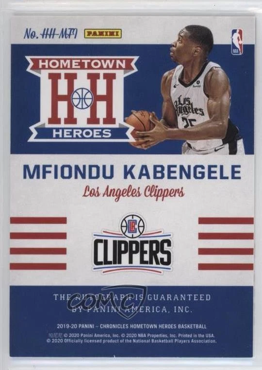 2019-20 Panini Chronicles Hometown Heroes Rookie Red Mfiondu Kabengele Auto RC - Image 2 of 2