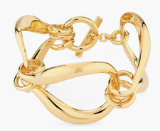 Saint Laurent Paris Sculptural Gold Hook Chai...