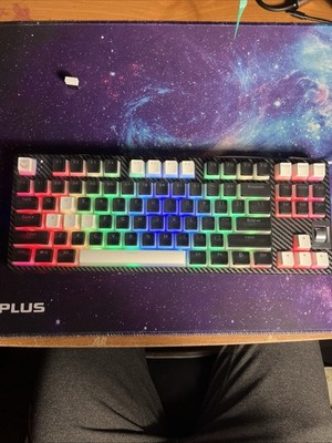 Custom Opaque Black And White Mechanical Keyboard 87-Key