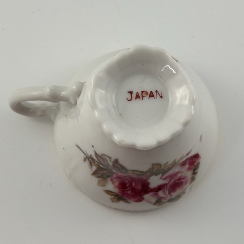 Ancienne tasse Demitasse UNIQUEMENT Japon roses roses peintes à la main remplacement LIRE - Photo 5/13