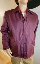 VTG Dead Stock Gem Sportswear Fuzzy Lined Jacket Blank Mens Size Medium Maroon