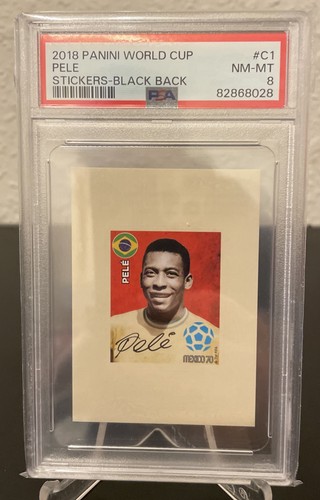 2018 Panini World Cup Pele Stickers C1 PSA 8 Black Back