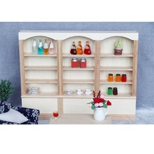 12a Casa Delle Bambole in Legno Non Verniciata con Ripiani per Mobili con Scene