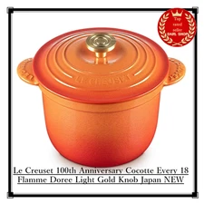 Le Creuset 100th Anniversary Cocotte Every 18 Flamme Doree Light Gold Knob Japan