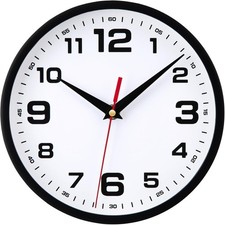 Wall Clock Silent Non-Ticking Modern Clocks Battery Operated 8 Inch Small Analog