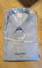 Brooks Brothers Non-Iron Cotton Dress Shirt 16-35 Blue Solid Classic Fit