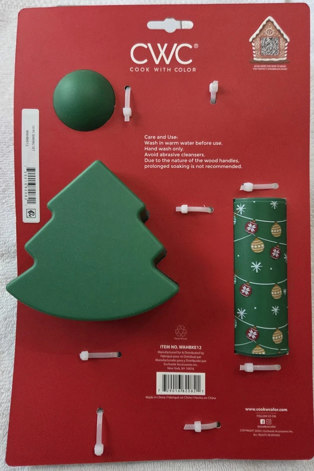 Juego de hornear CWC Cook con color de 10 piezas cuchara medidora tazas espátula rodillo nuevo en paquete Foto 2 de 3