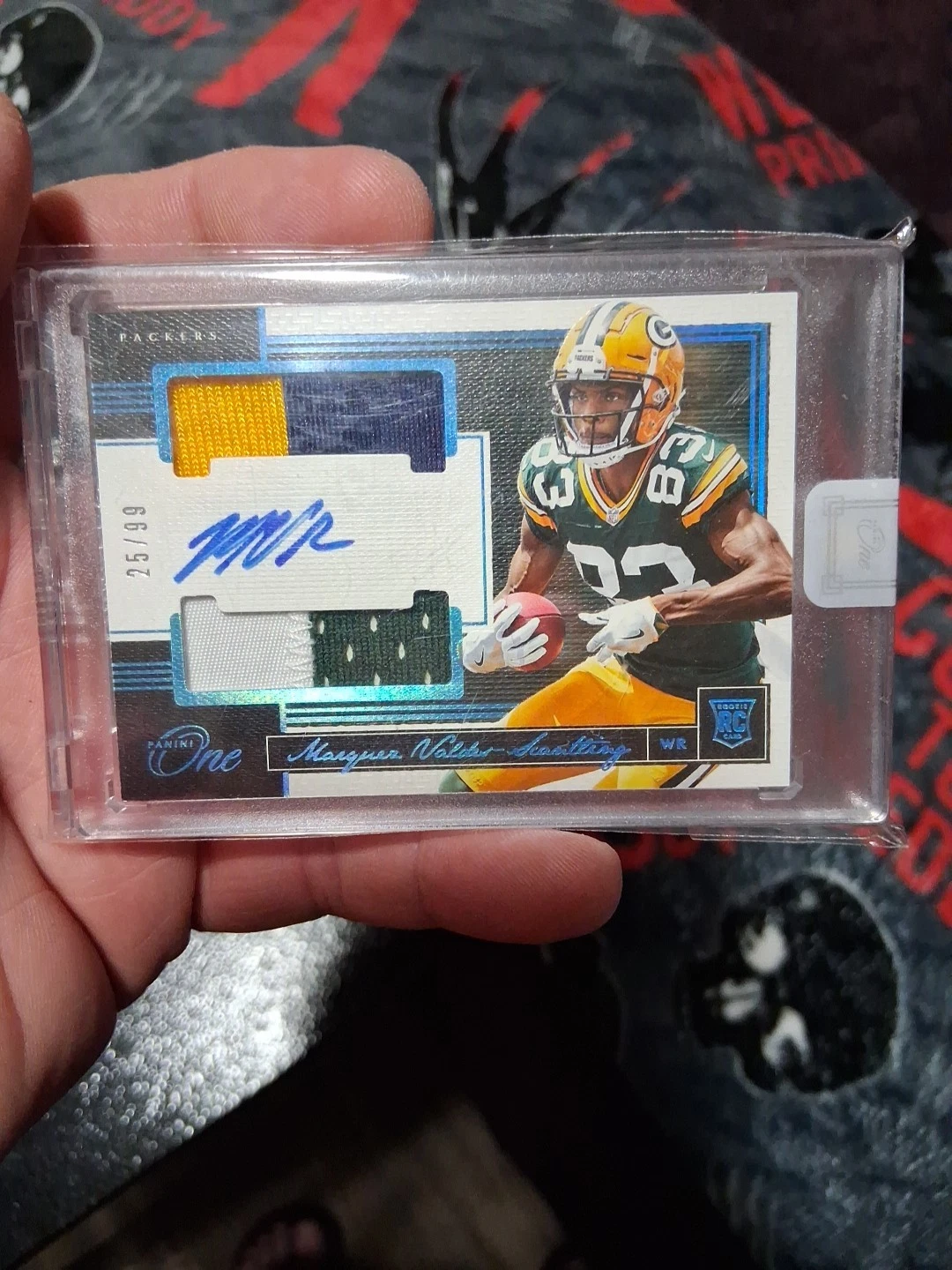 Marquez Valdes-Scantling Panini One #60 Dual Patch Autograph-Blue