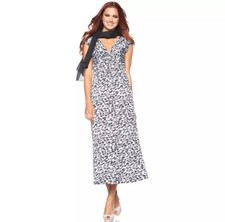 Y2K Tiana B Stretch Pullover Maxi Dress Your Best Bet Black White Sz S USA Made