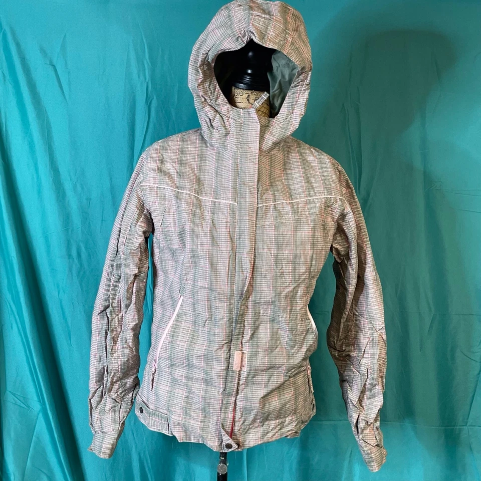 Columbia Sportswear Youth Jacket Multicolor 18/20 Hoodie Gingham Pocket Full Zip - Image 2 of 4