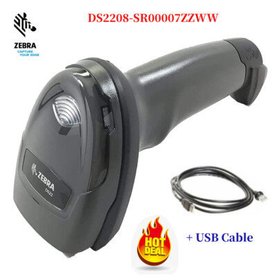 Zebra DS2208-SR00007ZZWW 1D/2D Handheld Barcode Scanner Imager With USB Cable