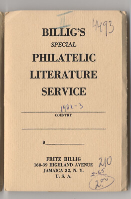 Billig's special philatelic literature service 1902 issue 10 photos [6525.1777]