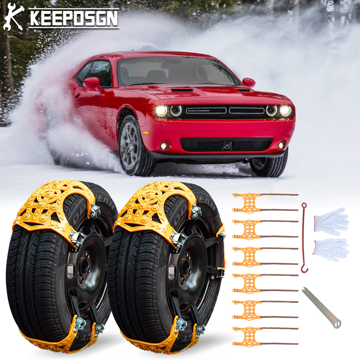 Snow Tire Chains Anti Skid Emergency For Dodge Challenger Charger Viper