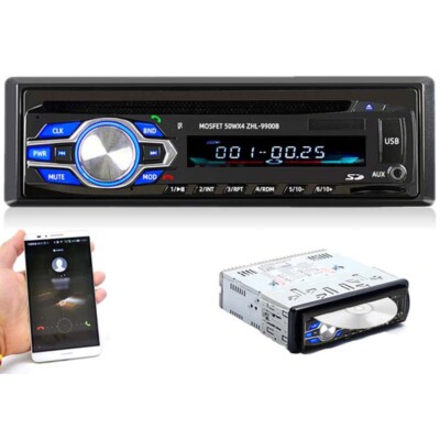 Single 1 Din Car Radio DVD CD MP3 Player Bluetooth Stereo USB/SD Remote Control