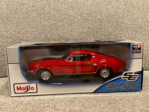Maisto Special Edition 1:18 Diecast Car RED 1968 Ford Mustang GT Cobra Jet NEW