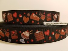 Grosgrain Ribbon Chocolate Dessert Sweet Treats Cake Ice Cream Brownie Candy 7/8