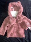 NWT! Tahari Baby Three Piece Set Coat Shoes Gloves Pink Fur 6-9 Months — photo 1