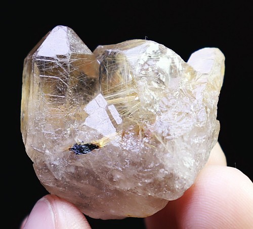 Muestra de punta de racimo de cristal de cuarzo rutilado cabello dorado natural original natural - Imagen 6 de 9